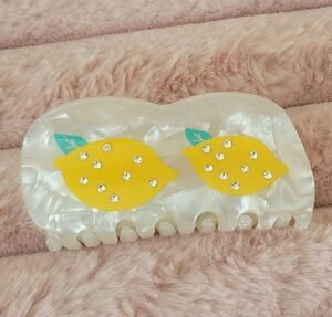 New Pink Linen Lemon fruit Acetate Claw Clip